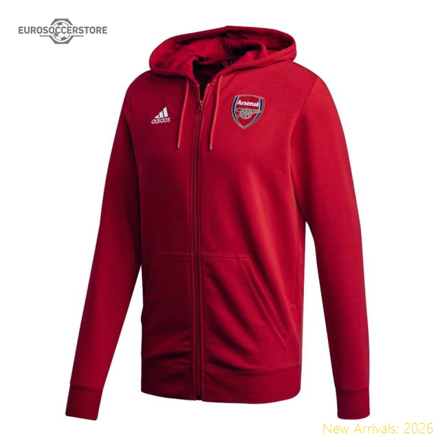 2020-2021 Arsenal 3S Full Zip Hoody (Scarlet)-The Soccer Shirt Hub