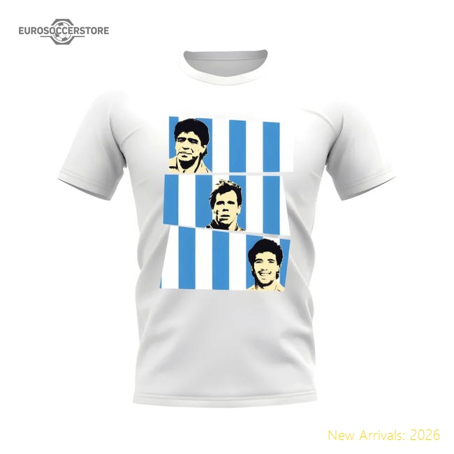 Maradona Zola Careca Napoli T-Shirt (White)-The Soccer Shirt Hub