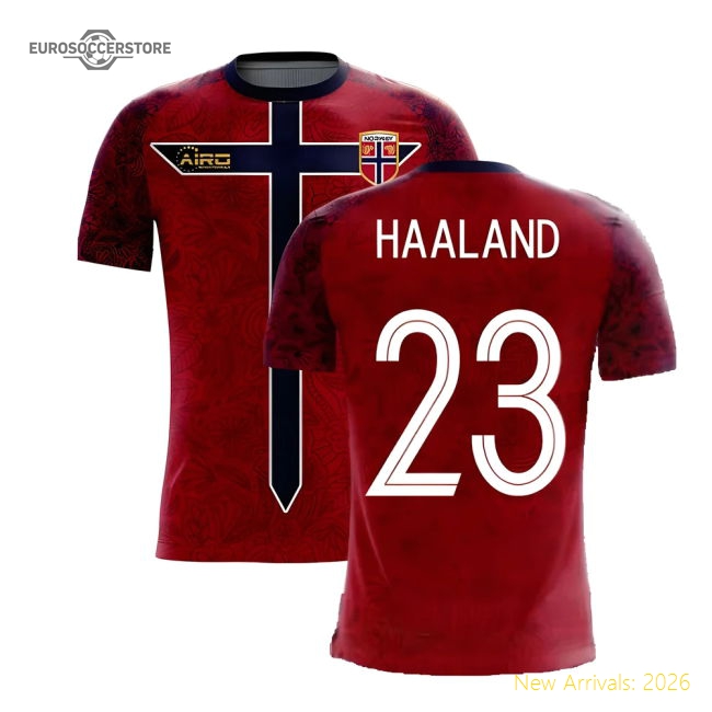 Norway 2025-2026 Home Concept Football Kit (Airo) (HAALAND 23)-The Soccer Shirt Hub