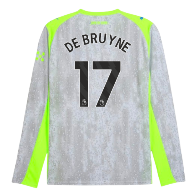 2025-2026 Man City Long Sleeve Third Shirt (De Bruyne 17)-The Soccer Shirt Hub