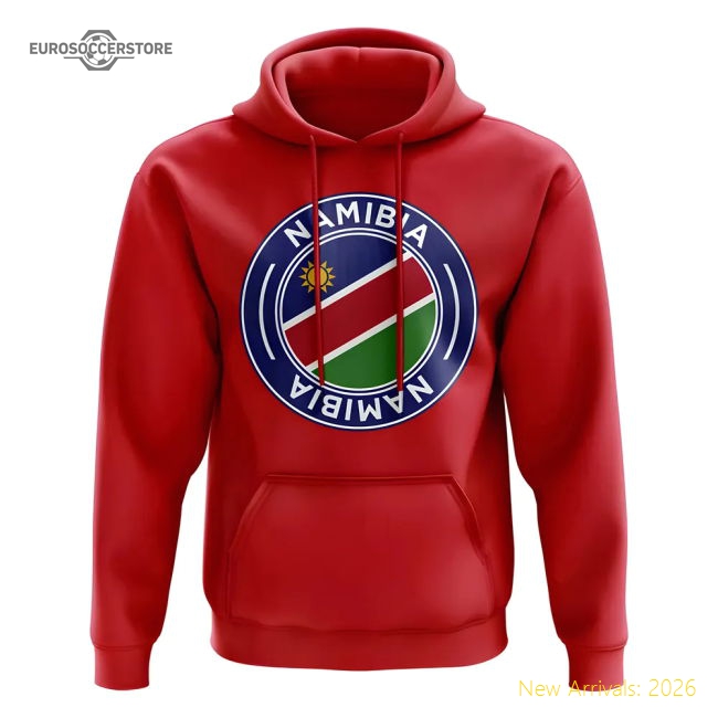 Namibia Football Badge Hoodie (Red)-The Soccer Shirt Hub