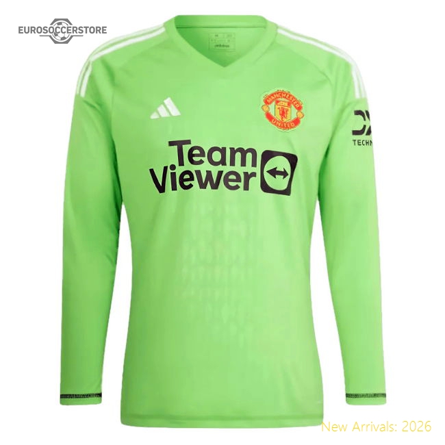 2023-2024 Man Utd Home Goalkeeper Shirt (Solar Green) (Onana 24)-The Soccer Shirt Hub