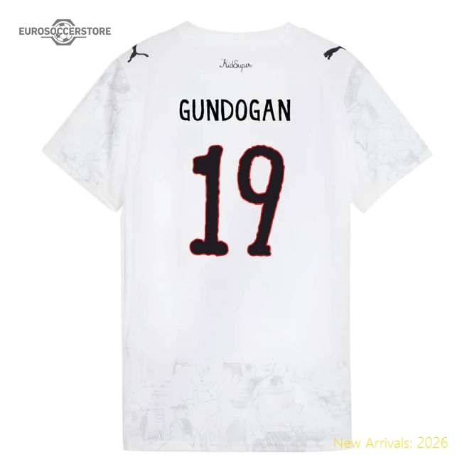 2025-2026 KIDSUPER x Manchester City CWC Shirt (White) - Womens (Gundogan 19)-The Soccer Shirt Hub
