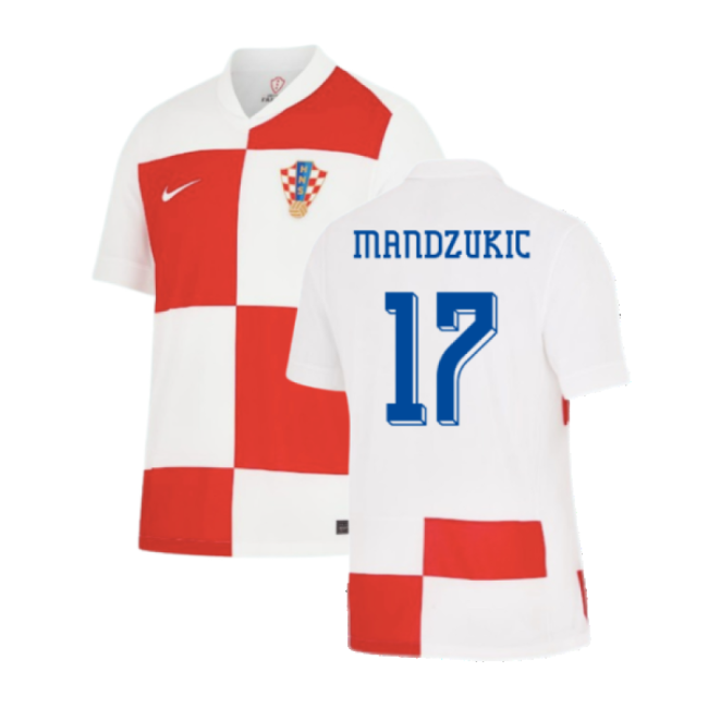 2024-2025 Croatia Home Shirt (Mandzukic 17)-The Soccer Shirt Hub