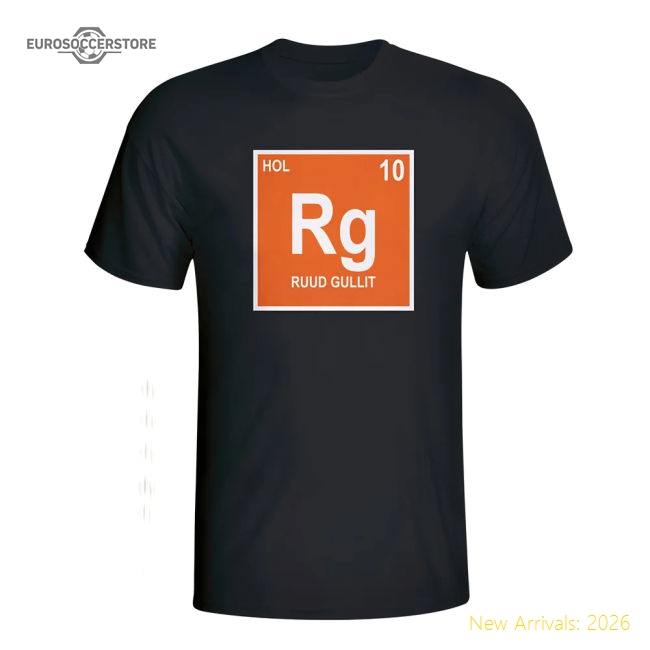 Ruud Gullit Holland Periodic Table T-shirt (black)-The Soccer Shirt Hub