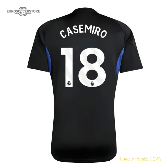 2025-2026 Man Utd EU Training Jersey (Black) - Kids (Casemiro 18)-The Soccer Shirt Hub