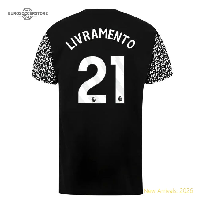 Newcastle Graphic T-Shirt (Black) (Livramento 21)-The Soccer Shirt Hub