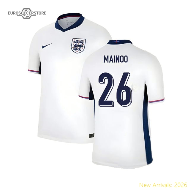 2024-2025 England Home Shirt (Mainoo 26)-The Soccer Shirt Hub