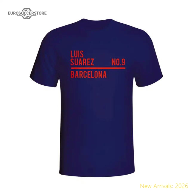 Luis Suarez Barcelona Squad T-shirt (navy) - Kids-The Soccer Shirt Hub