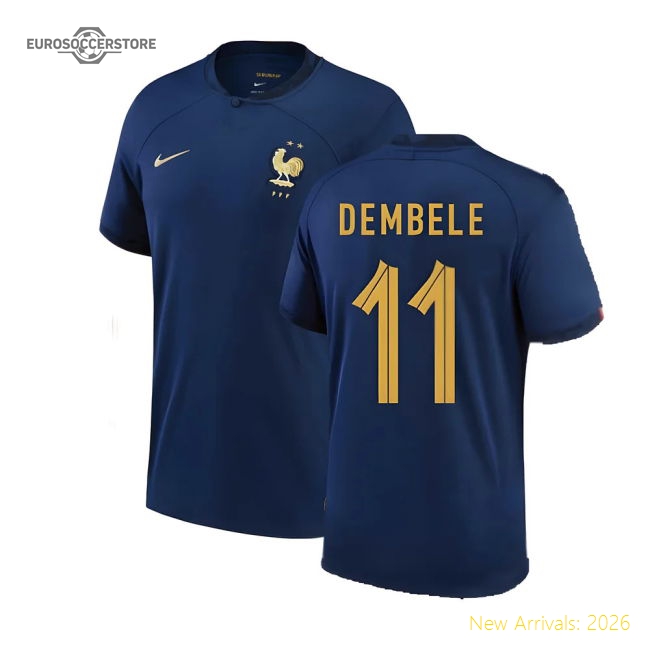 2022-2023 France Home Shirt (DEMBELE 11)-The Soccer Shirt Hub