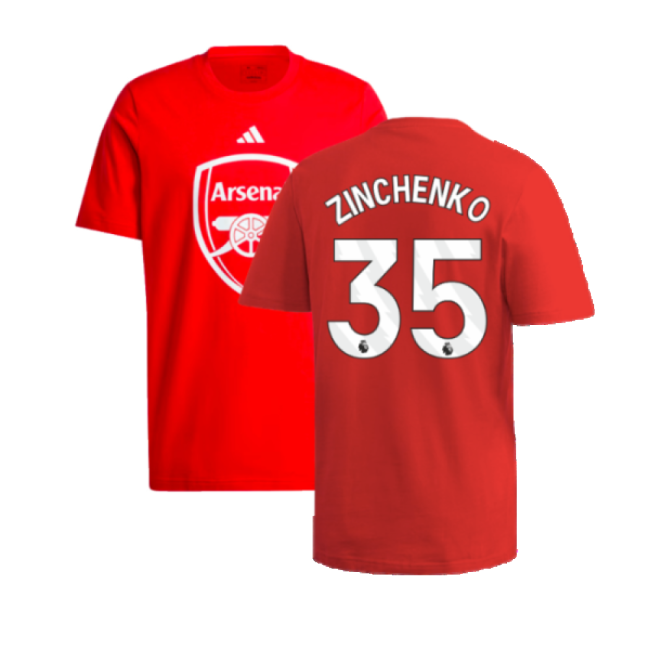 2024-2025 Arsenal DNA Graphic Tee (Red) (Zinchenko 35)-The Soccer Shirt Hub
