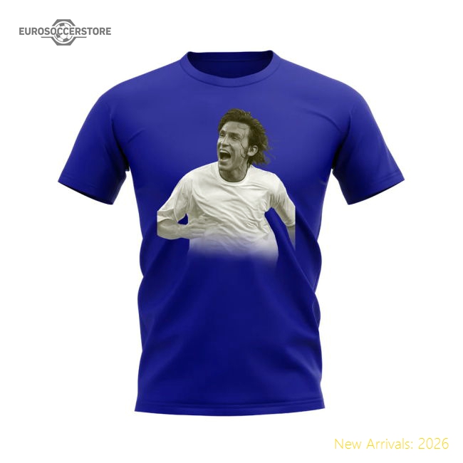 Andrea Pirlo Italy Legend T-Shirt (Blue)-The Soccer Shirt Hub