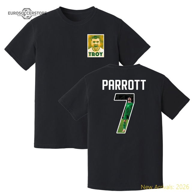 Troy Parrott Number 7 T-Shirt (Black)-The Soccer Shirt Hub