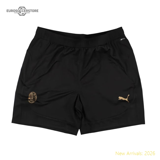 2024-2025 AC Milan Training Shorts (Black)-The Soccer Shirt Hub