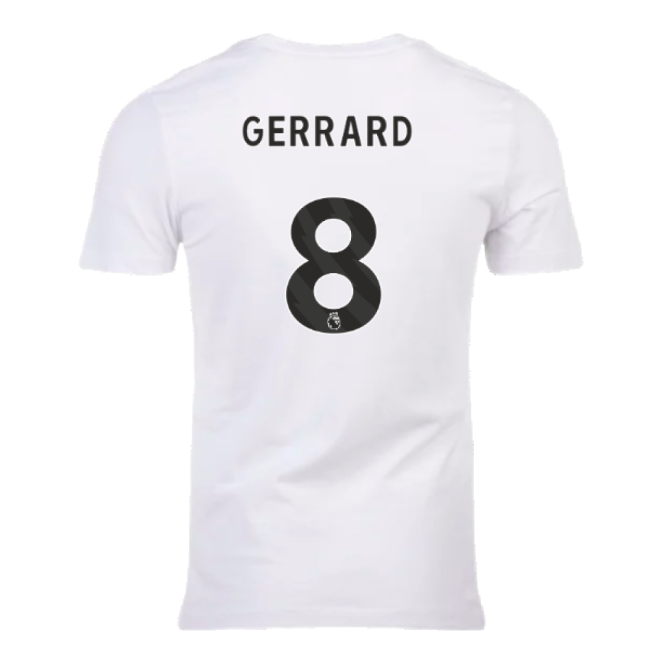 2023-2024 Liverpool Crest Tee (White) (Gerrard 8)-The Soccer Shirt Hub