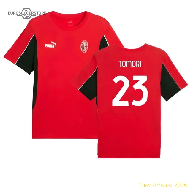 2024-2025 AC Milan FtblArchive Tee (Red) (Tomori 23)-The Soccer Shirt Hub