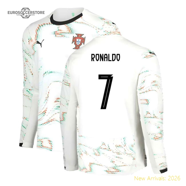 2025-2026 Portugal Long Sleeve Away Shirt (Ronaldo 7)-The Soccer Shirt Hub