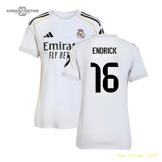 2025-2026 Real Madrid Home Shirt (Womens) (Endrick 16)-The Soccer Shirt Hub