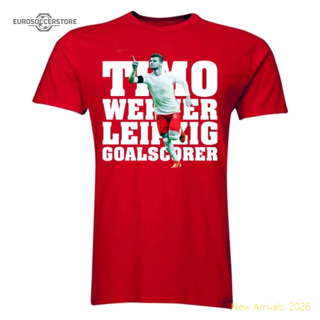 Timo Werner Player T-Shirt (Red) - Kids-The Soccer Shirt Hub