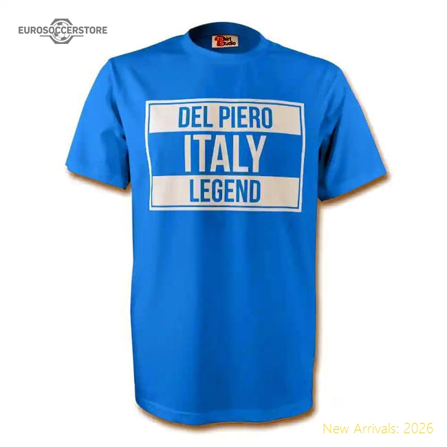 Alessandro Del Piero Italy Legend Tee (sky Blue)-The Soccer Shirt Hub