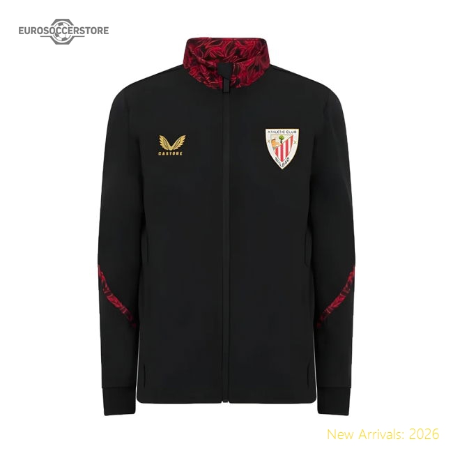2024-2025 Athletic Bilbao Matchday Anthem Jacket (Black)-The Soccer Shirt Hub