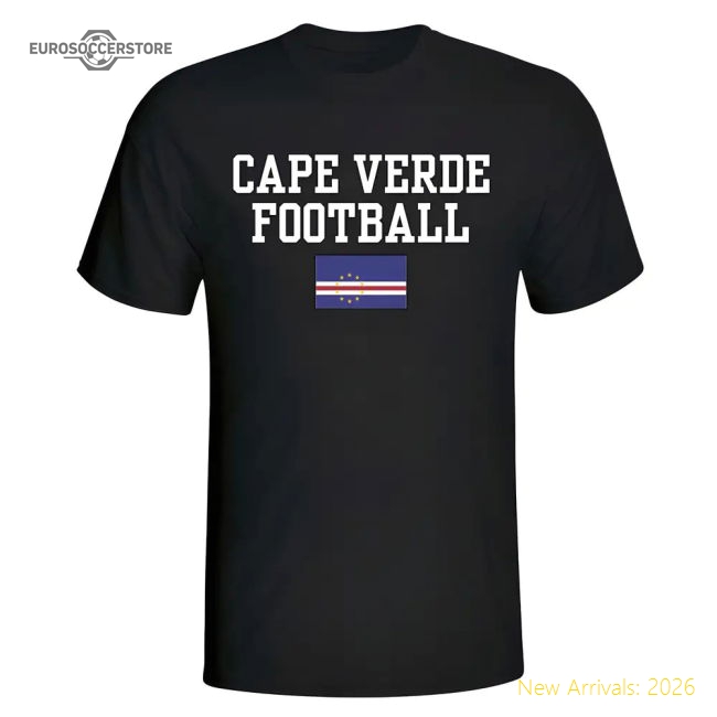 Cape Verde Football T-Shirt - Black-The Soccer Shirt Hub