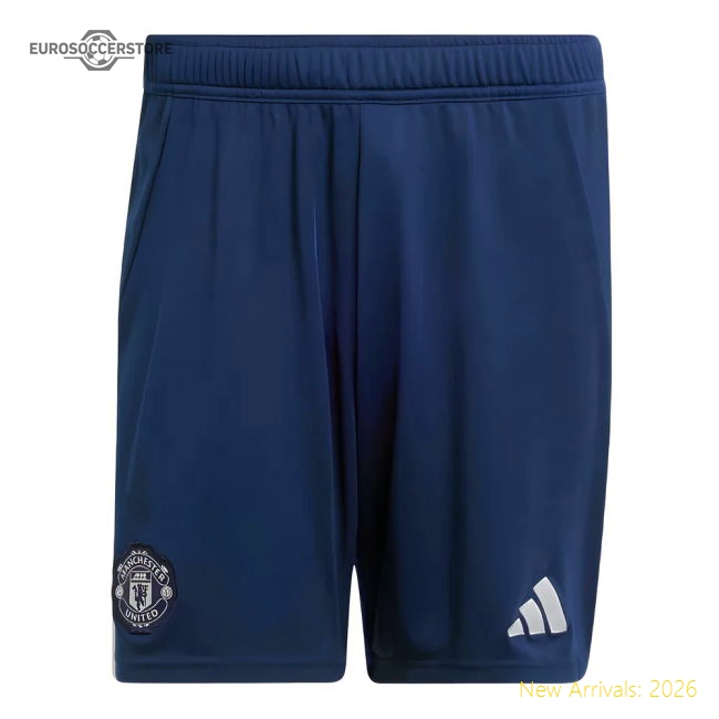 2024-2025 Man Utd Away Shorts (Night Indigo)-The Soccer Shirt Hub