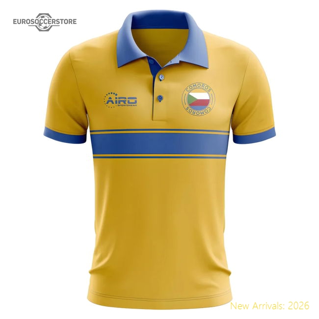 Comoros Concept Stripe Polo Shirt (Yellow)-The Soccer Shirt Hub