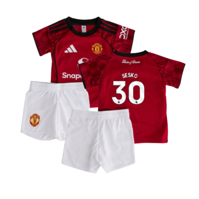 2025-2026 Man Utd Home Baby Kit (Sesko 30)-The Soccer Shirt Hub