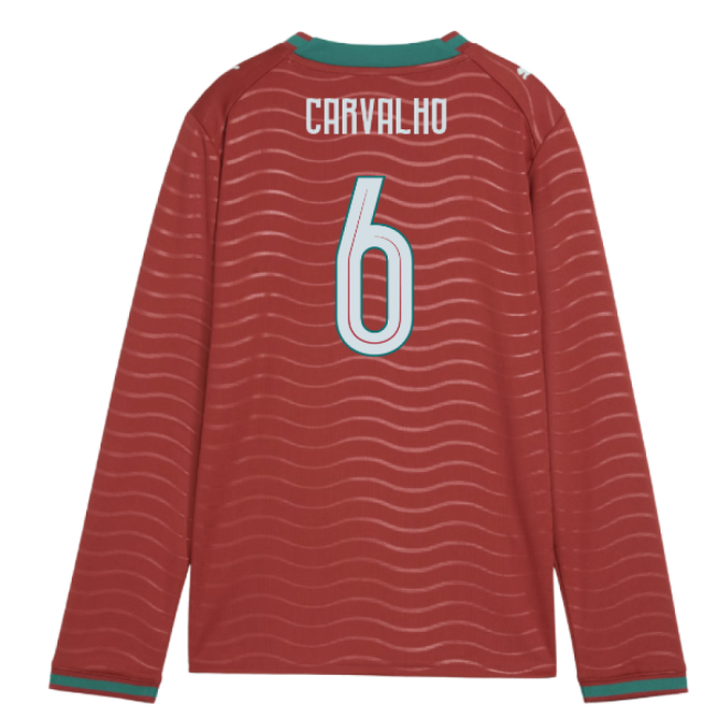 2026-2027 Portugal Long Sleeve Home Shirt (Kids) (Carvalho 6)-The Soccer Shirt Hub