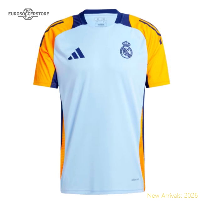 2024-2025 Real Madrid Training Shirt (Glow Blue) (Your Name)-The Soccer Shirt Hub