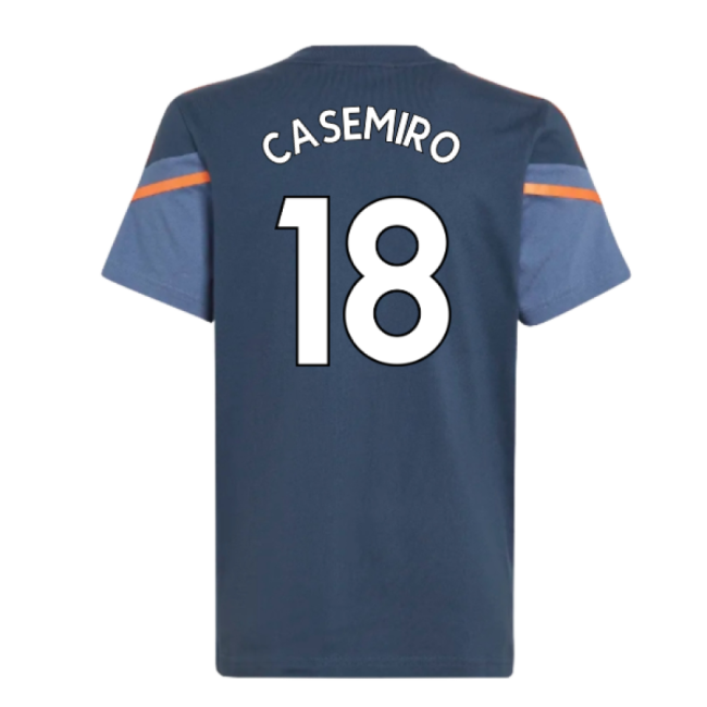 2022-2023 Man Utd Training Tee (Crew Navy) - Kids (CASEMIRO 18)-The Soccer Shirt Hub