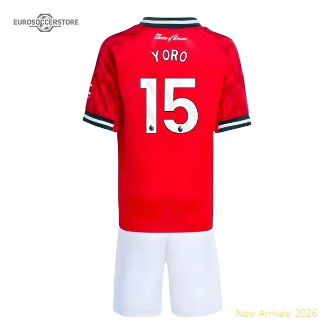 2025-2026 Man Utd Home Mini Kit (Yoro 15)-The Soccer Shirt Hub