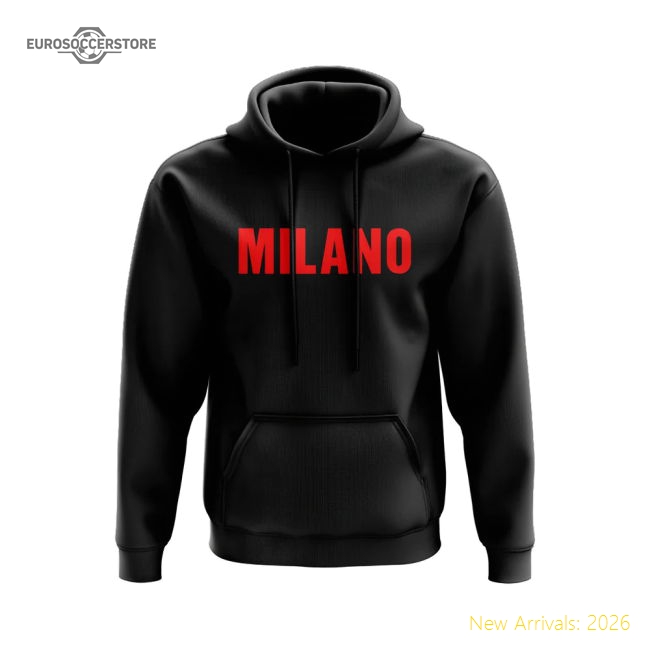AC Milan Milano Hoody (Black)-The Soccer Shirt Hub