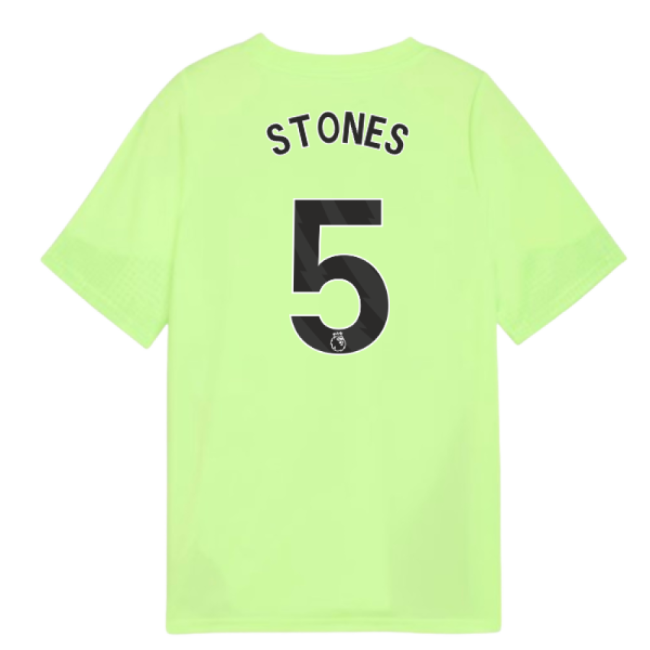 2025-2026 Man City Training Jersey (Fizzy Apple) - Kids (Stones 5)-The Soccer Shirt Hub