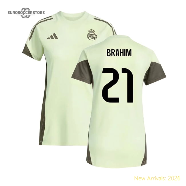 2025-2026 Real Madrid Training Jersey (Almost Lime) - Womens (Brahim 21)-The Soccer Shirt Hub