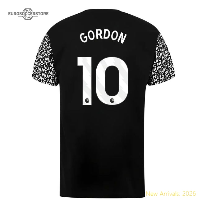 Newcastle Graphic T-Shirt (Black) (Gordon 10)-The Soccer Shirt Hub