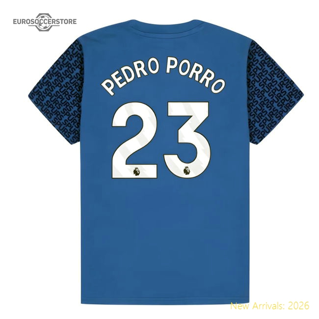 Tottenham Hotspur Graphic T-shirt (Blue) - Kids (Pedro Porro 23)-The Soccer Shirt Hub