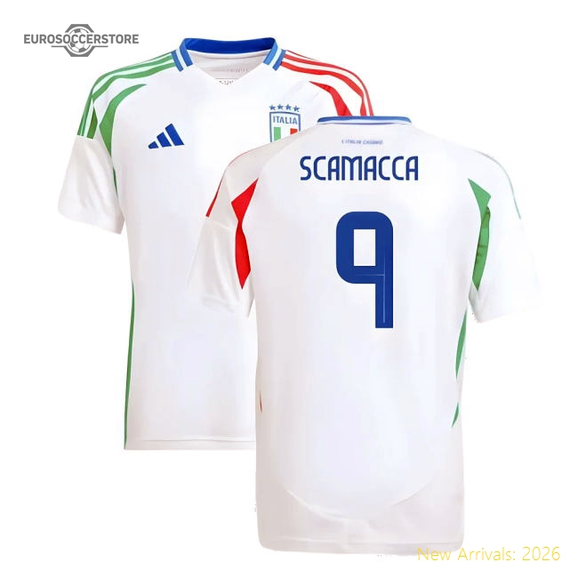 2024-2025 Italy Away Shirt (Kids) (SCAMACCA 9)-The Soccer Shirt Hub