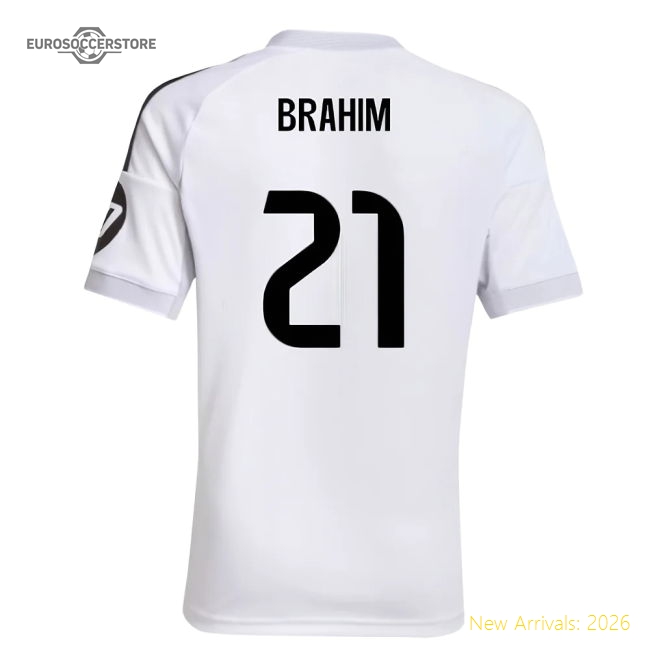 2025-2026 Real Madrid Home Shirt (Kids) (Brahim 21)-The Soccer Shirt Hub