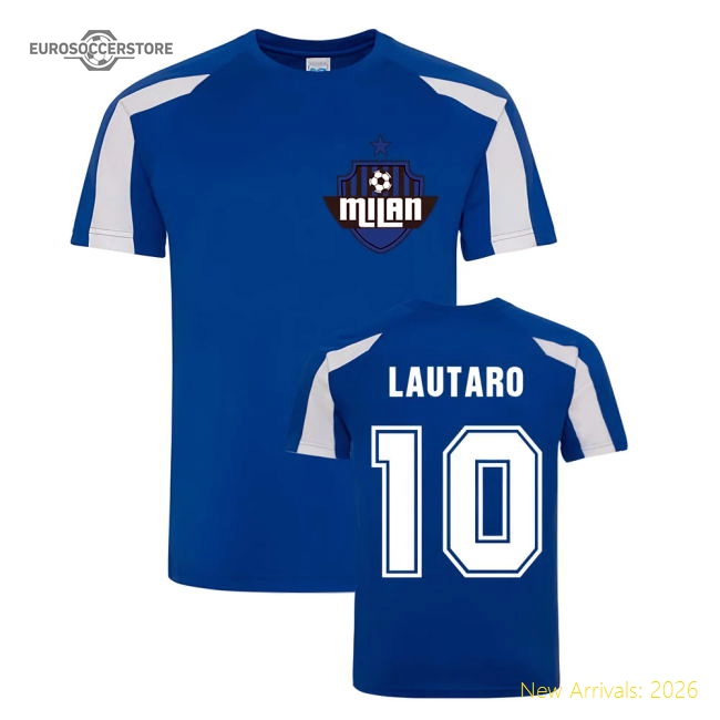Lautaro Martinez Milan Sport Training Jersey (Blue)-The Soccer Shirt Hub