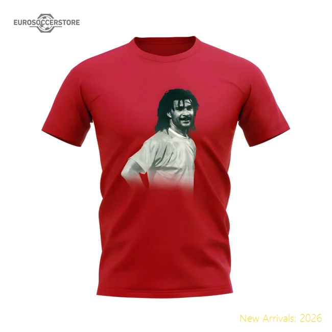 Ruud Gullit Holland Legend T-Shirt (Red)-The Soccer Shirt Hub