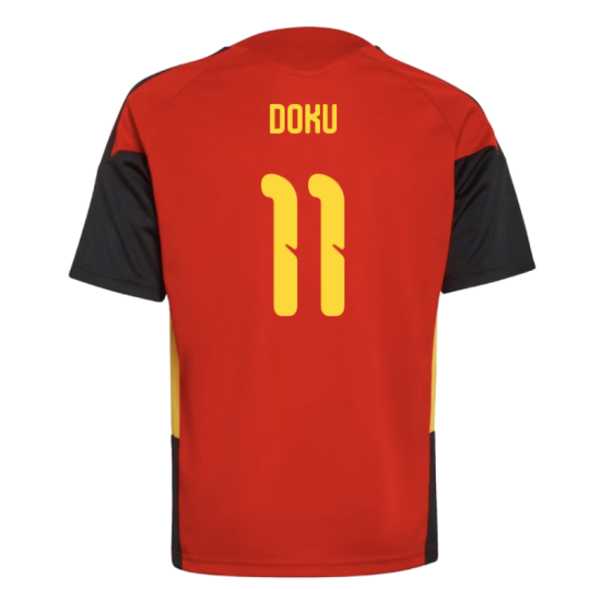 2026-2027 Belgium Training Jersey (Red) - Kids (Doku 11)-The Soccer Shirt Hub