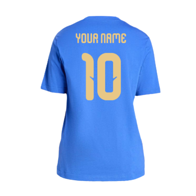 2026-2027 Italy DNA Graphic Tee (Blue) (Your Name)-The Soccer Shirt Hub