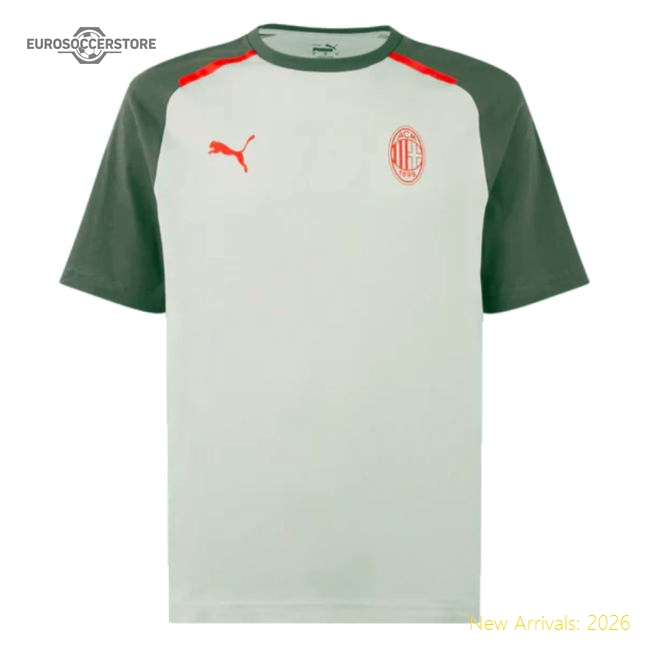 2023-2024 AC Milan Casuals Tee (Light Grey) (Pulisic 11)-The Soccer Shirt Hub