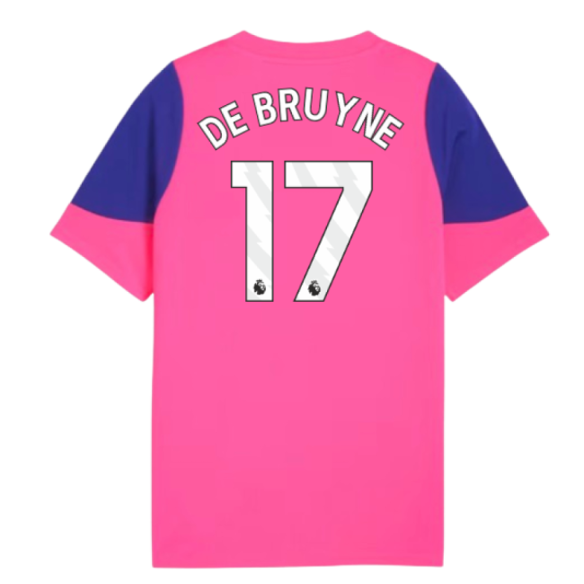 2025-2026 Man City Training Jersey (Fluro Pink) - Kids (De Bruyne 17)-The Soccer Shirt Hub