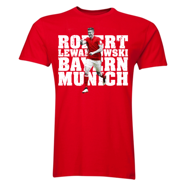Robert Lewandowski Bayern Munich Player T-Shirt (Red) - Kids-The Soccer Shirt Hub