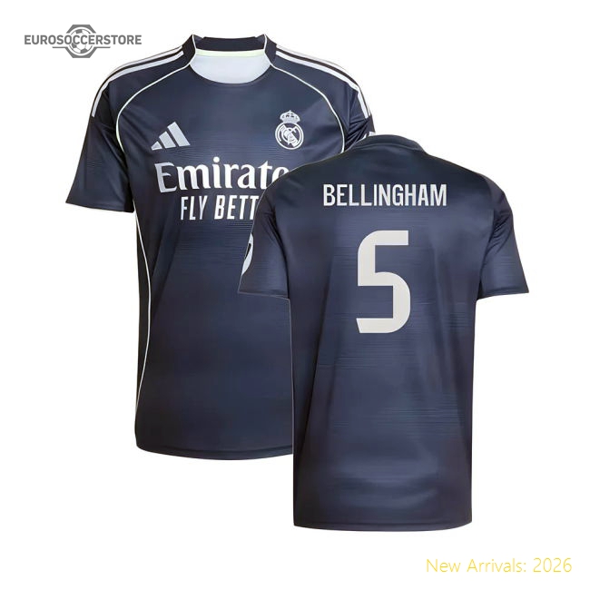2025-2026 Real Madrid Away Shirt (Bellingham 5)-The Soccer Shirt Hub