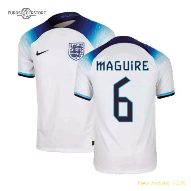 2022-2023 England Home Shirt (MAGUIRE 6)-The Soccer Shirt Hub