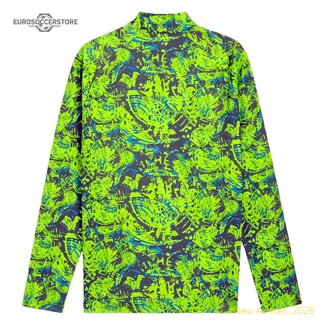2025-2026 Man City Warm Up 1/4 Zip Top (Pro Green)-The Soccer Shirt Hub